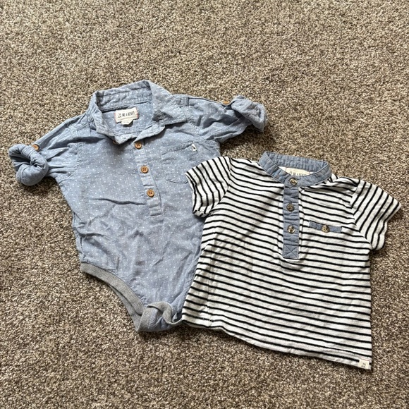 Me + Henry Other - Set of Me + Henry Boys Stripe T-Shirt and Long Sleeve Onsie Size 18-24 Mo‎